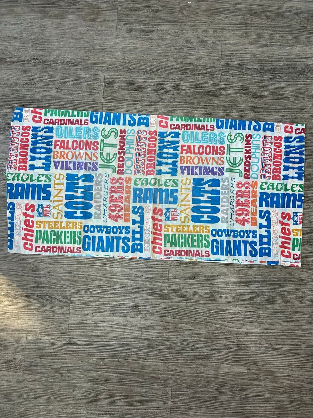 Vintage 70s 80s NFL Football Team Text Print Pillowcase Standard Craft Fabric